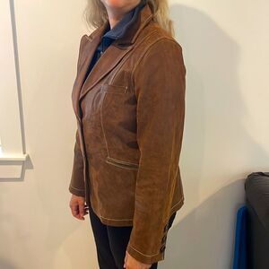 BRADLEY BAYOU OILED LEATHER JACKET.